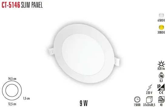 CT-5146%20SLİM%20PANEL%209W%20SIVA%20ALTI