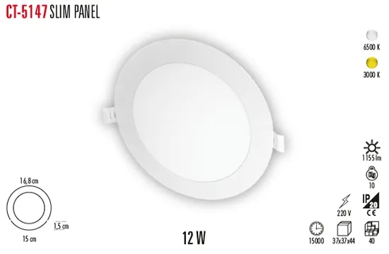 CT-5147%20SLİM%20PANEL%2012W%20SIVA%20ALTI