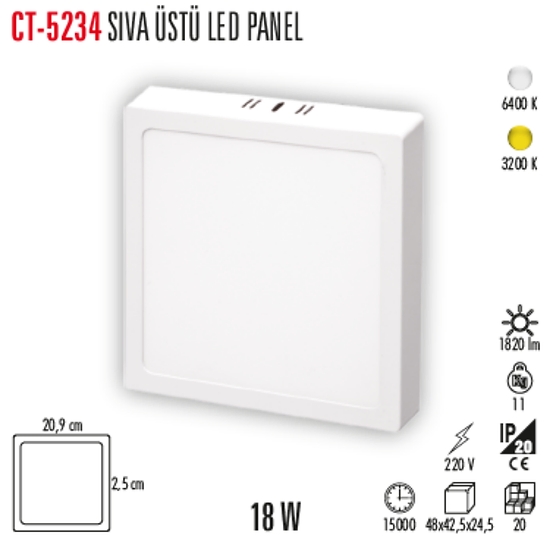 CT-5234%20SIVA%20ÜSTÜ%20LED%20PANEL%20%2018W