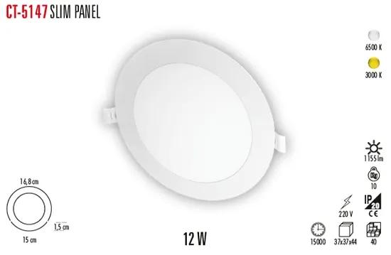 CT-5147 SLİM PANEL 12W SIVA ALTI